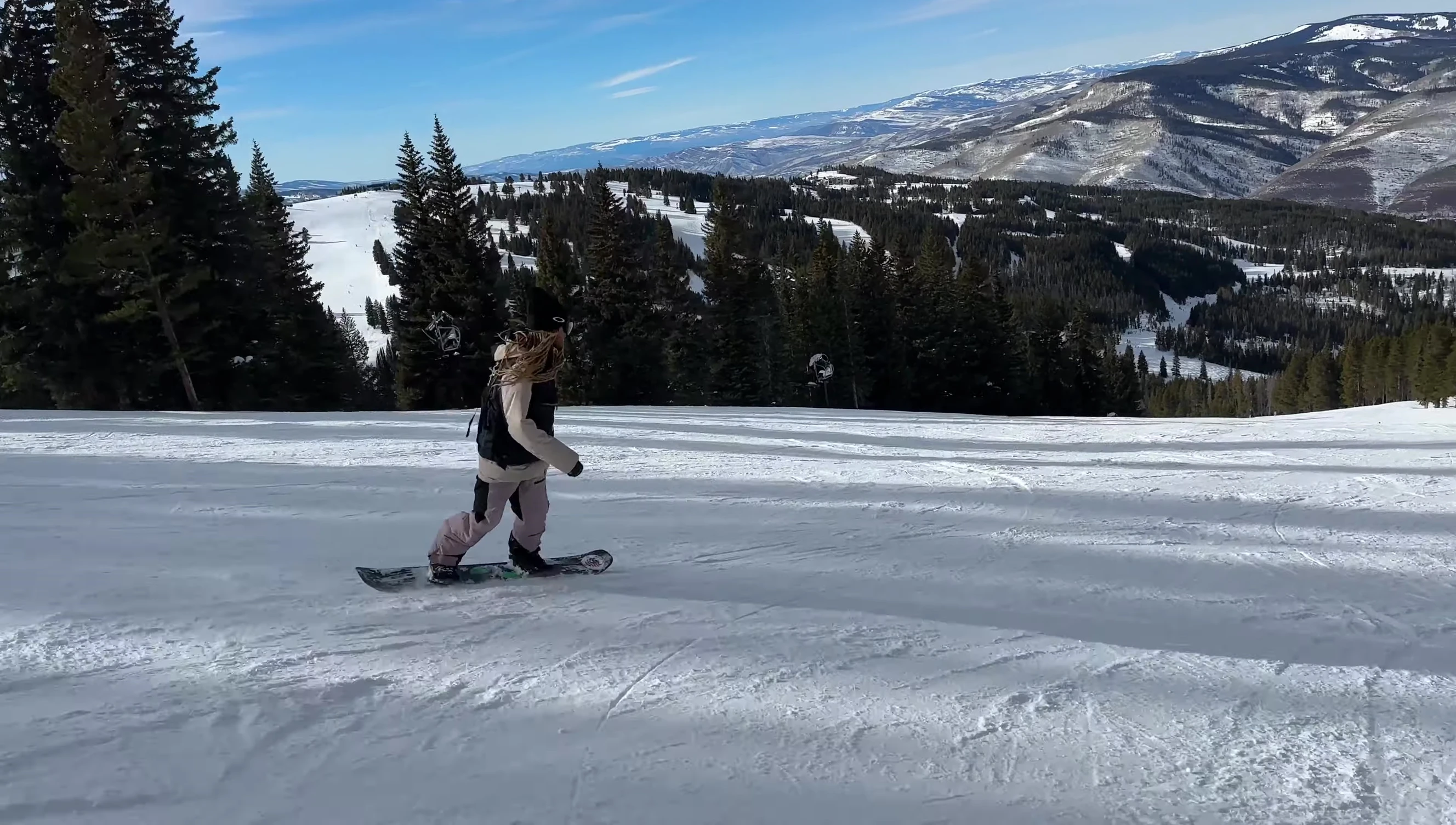 Rider smoothly navigating a steeper slope