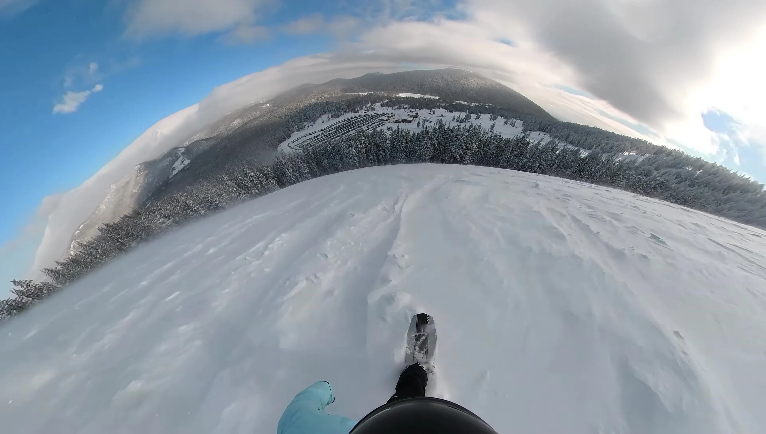 Rider enjoying the Salomon Dancehaul on varied terrain