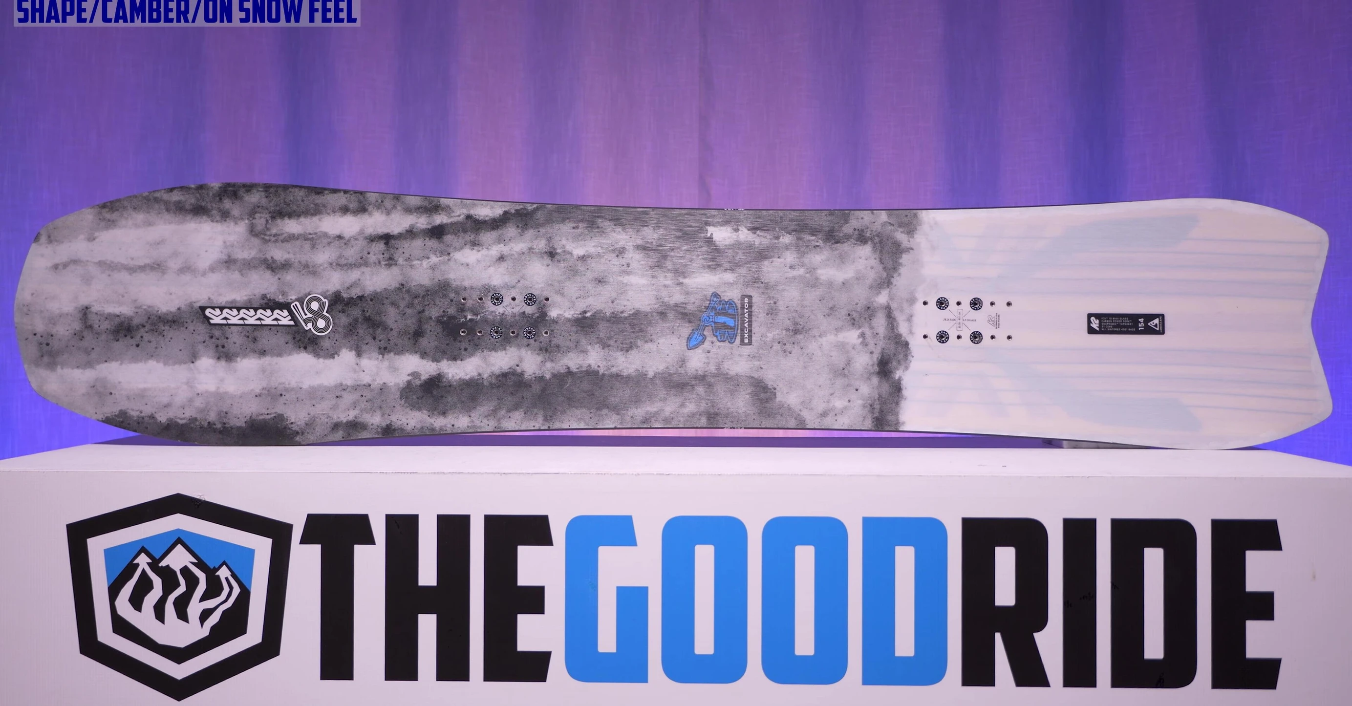 Close up of the board's camber profile