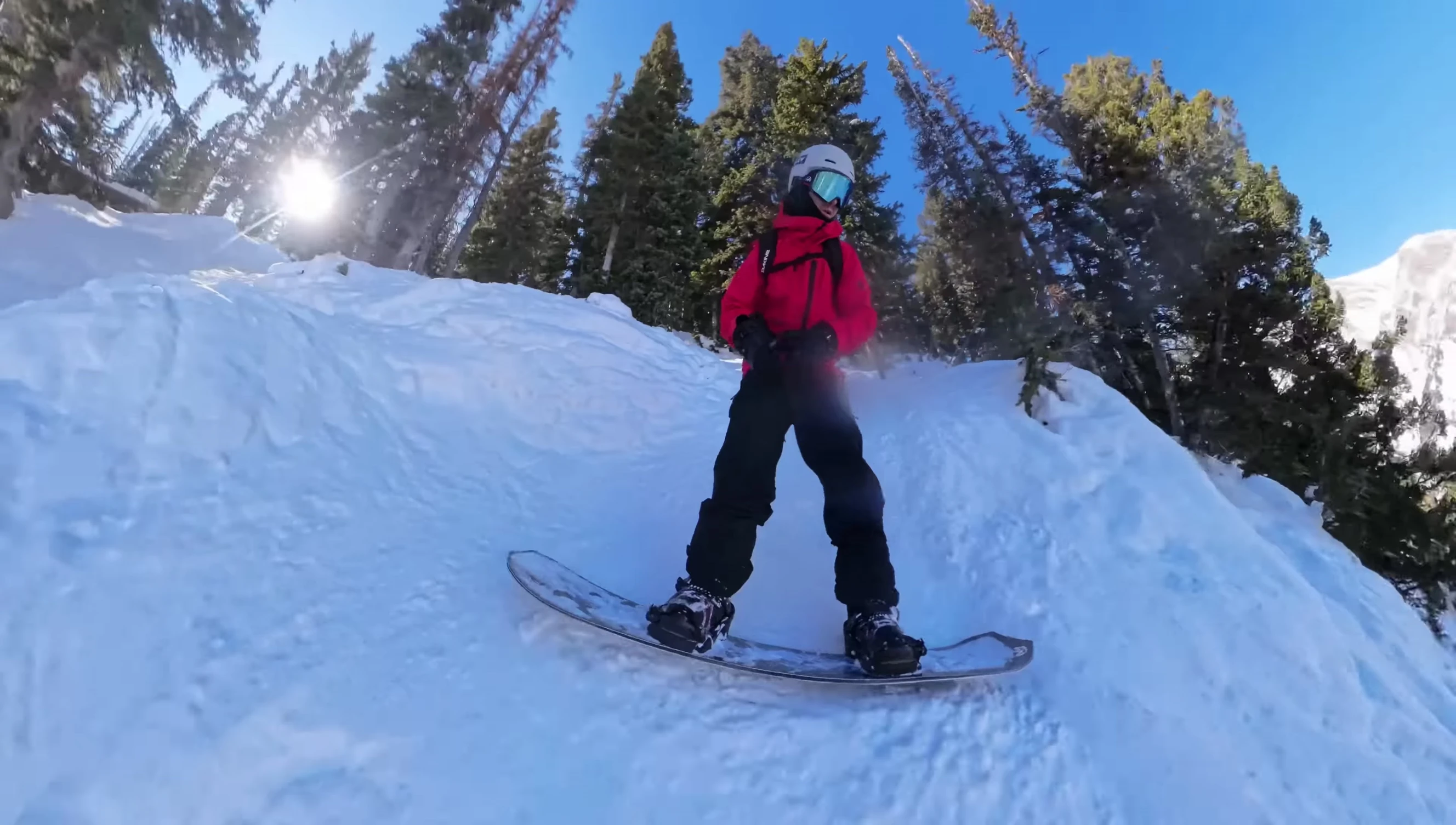 Rider confidently traversing a steep section.