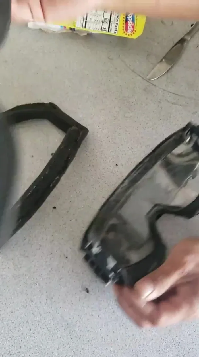 Scrape off any remaining old foam using a butter knife.