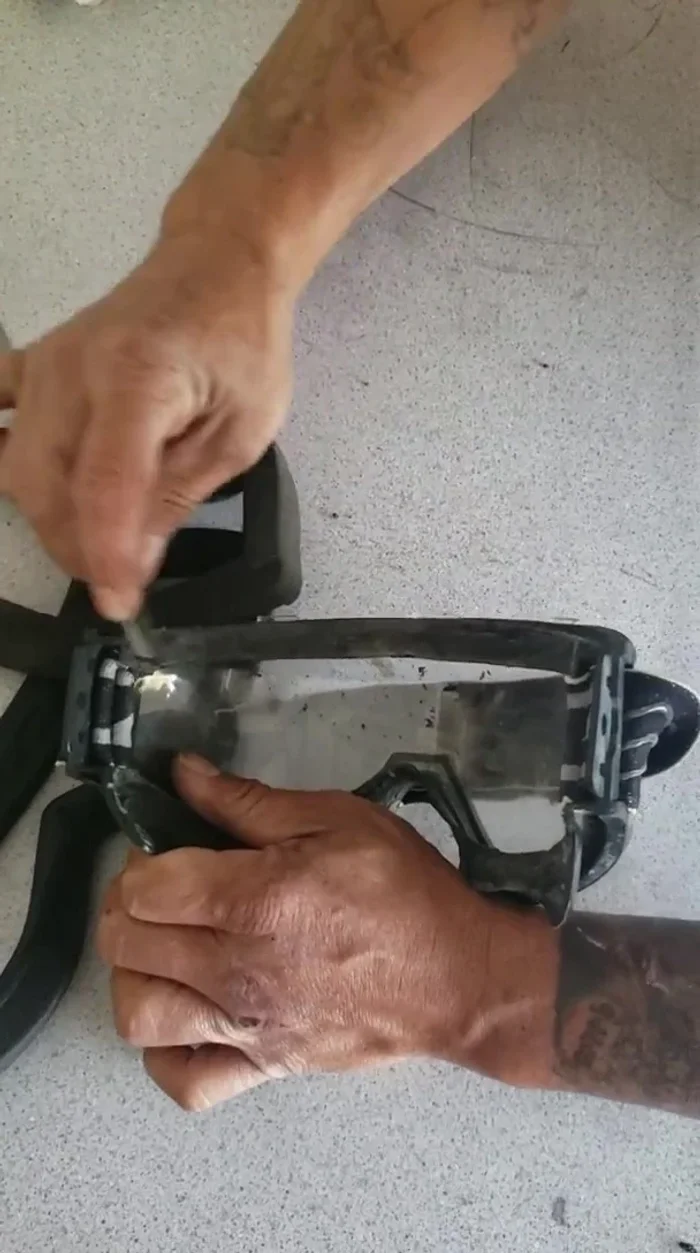 Scrape off any remaining old foam using a butter knife.