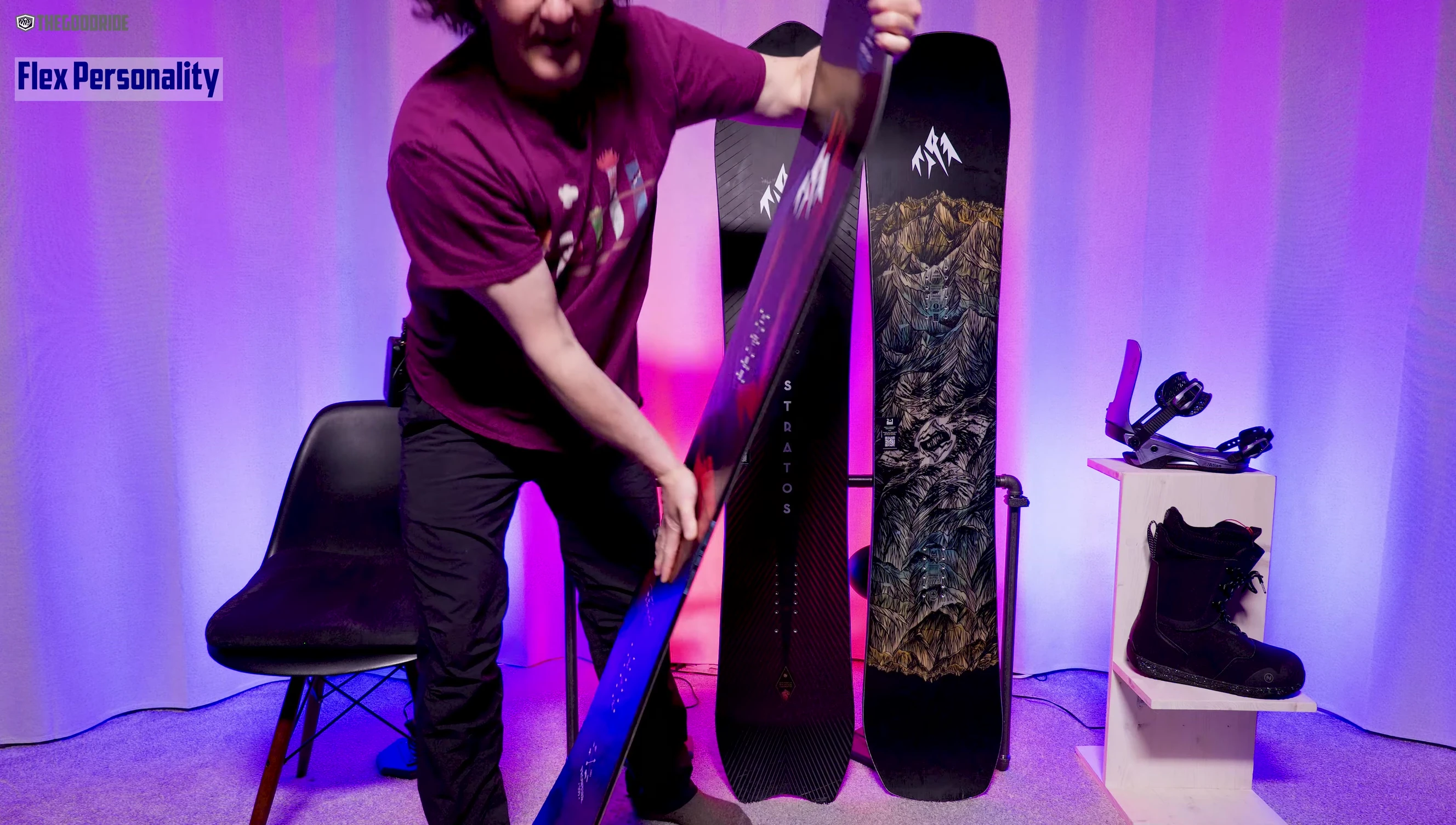 Rider demonstrating the Frontier's flex