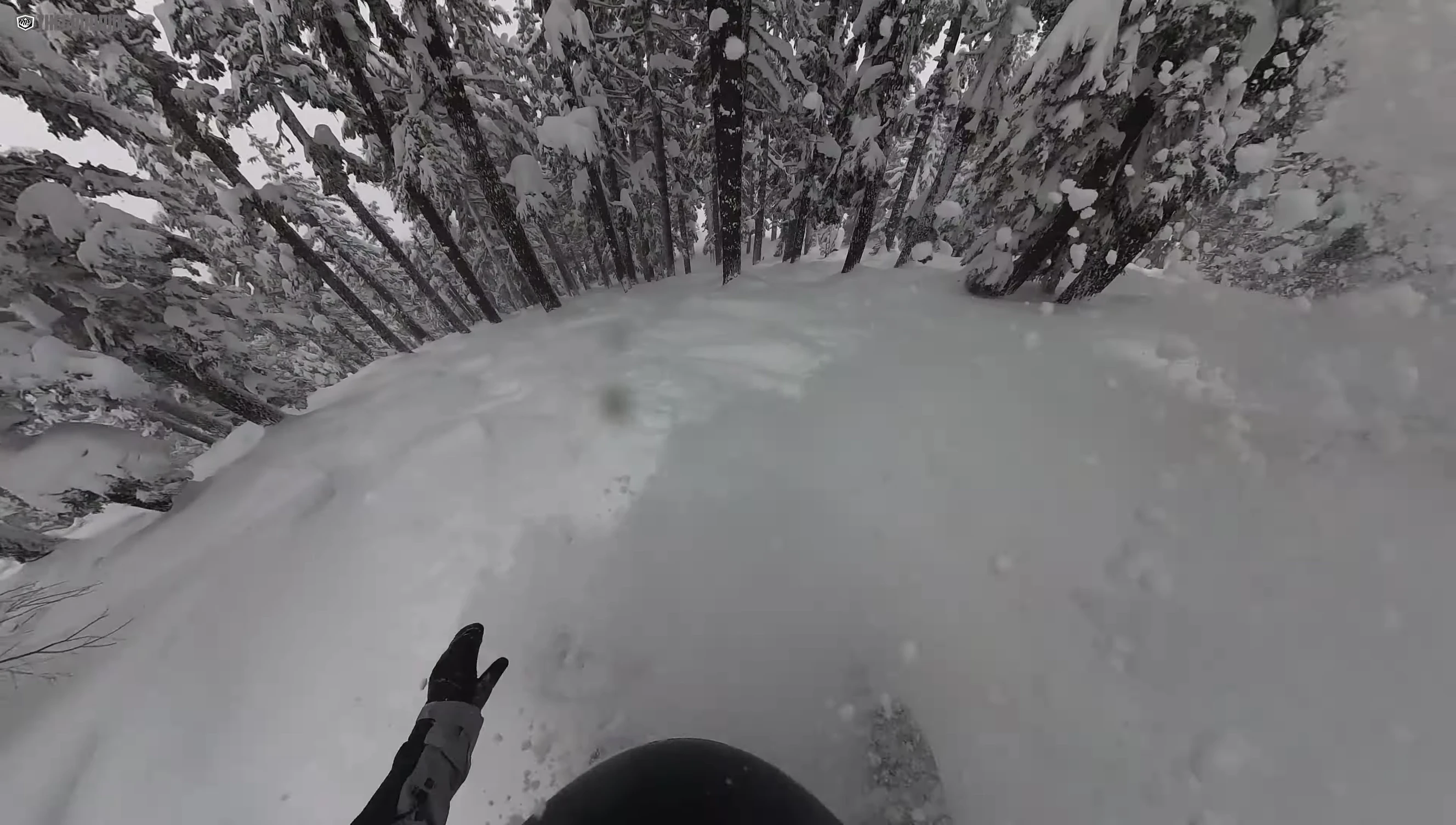 Frontier floating in powder