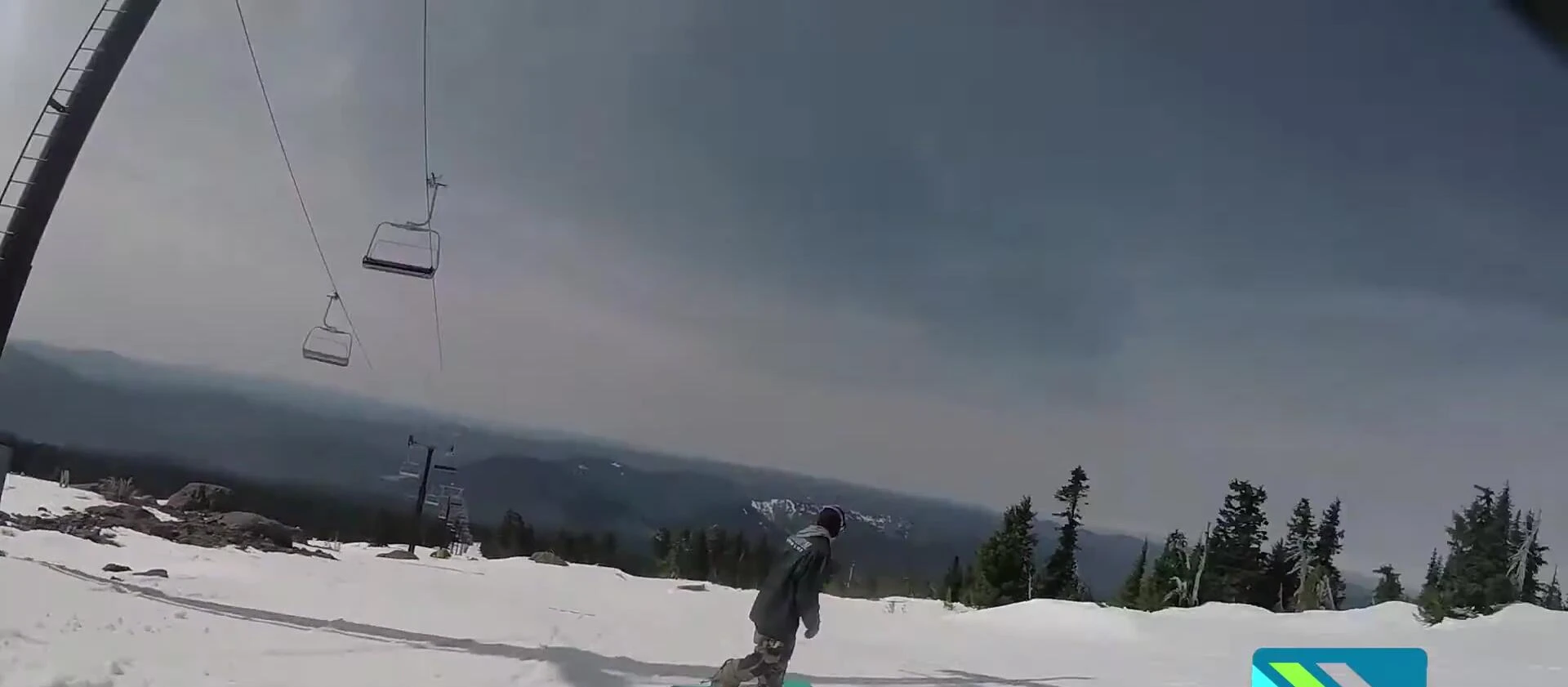Rider riding at high speed, demonstrating the board's chatter