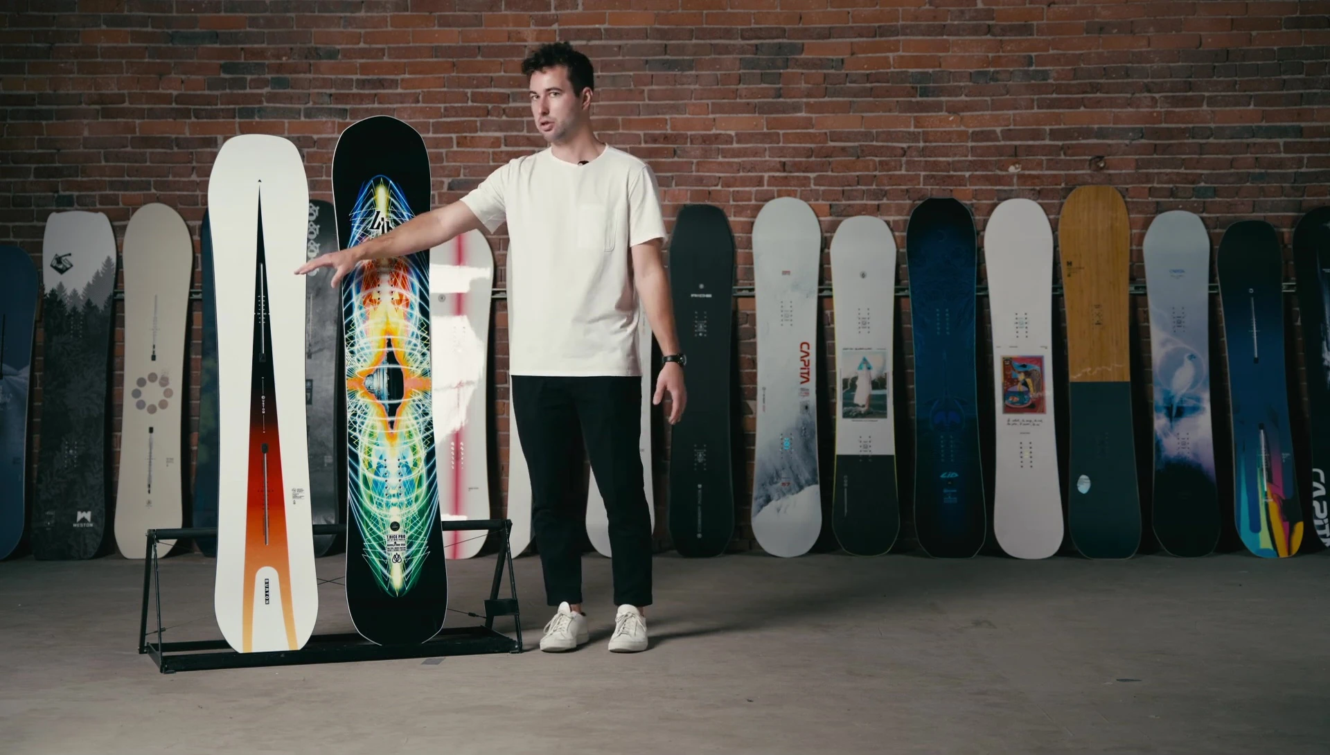 Rider demonstrating the Burton Custom Flying V's maneuverability