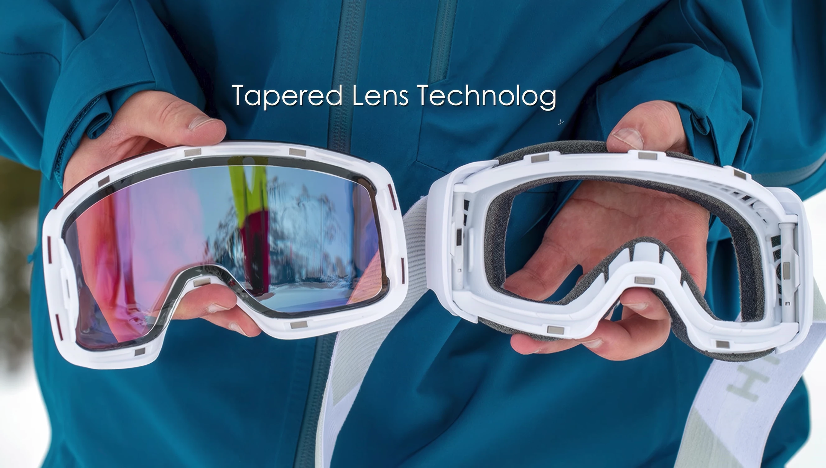 Smith 4D Mag goggles on a person's face