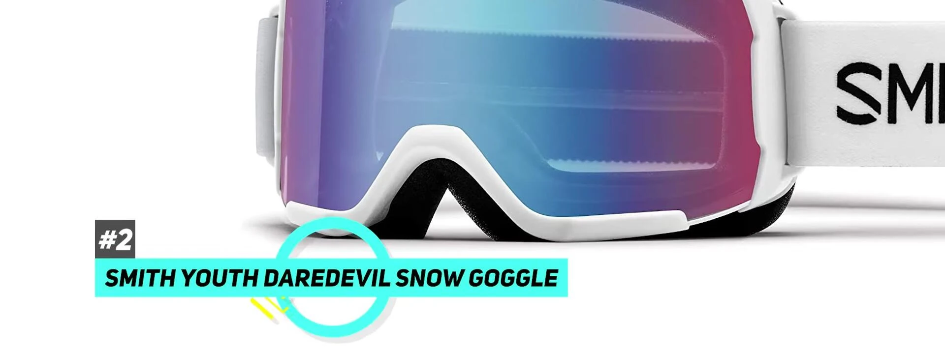 Smith Youth Daredevil Snow Goggles on a child's face