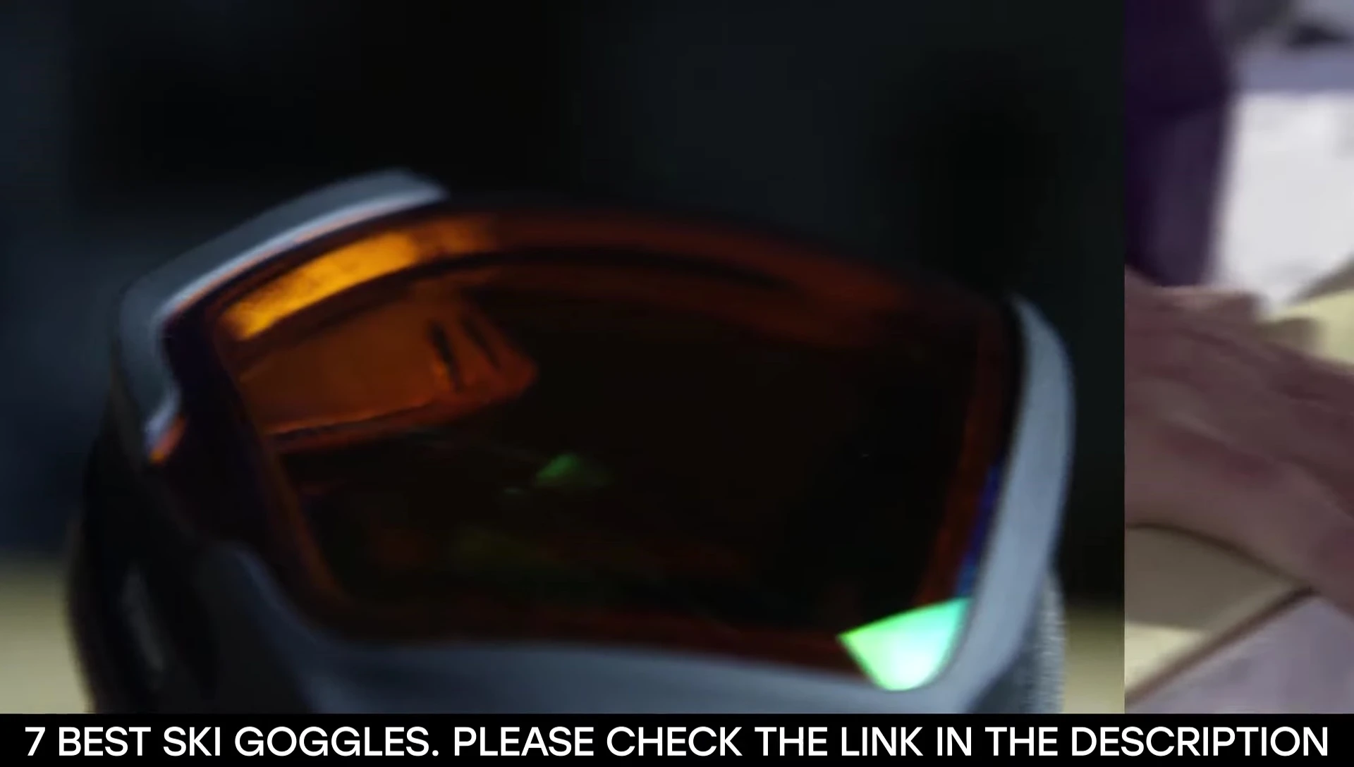 Close-up shot emphasizing the protective function of ski goggles.