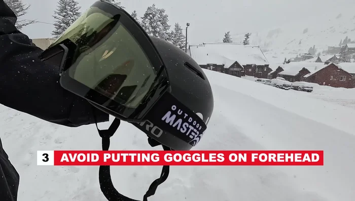 Ensure a snug fit between your goggles and helmet to prevent snow from entering.