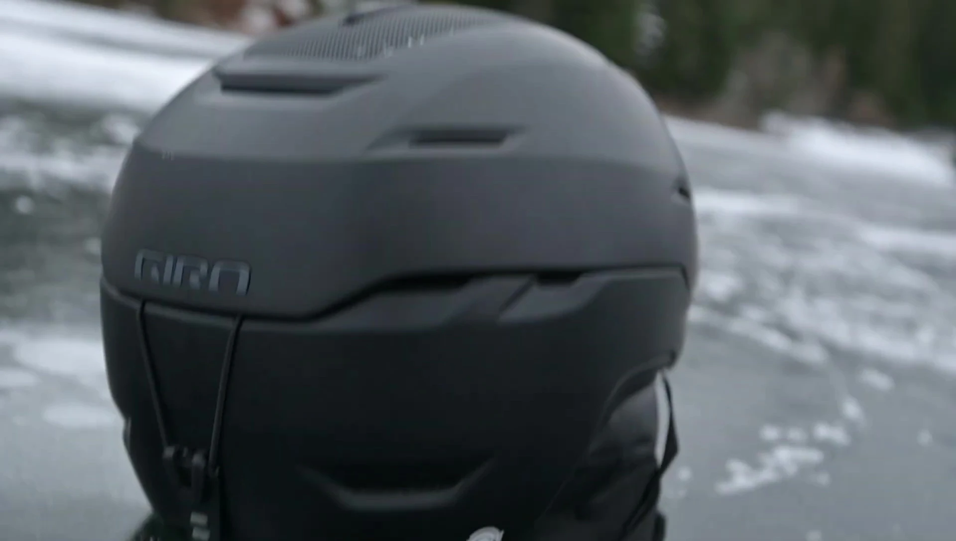 Image highlighting the hard plastic exterior on the top and softer material on the lower half of the helmet.