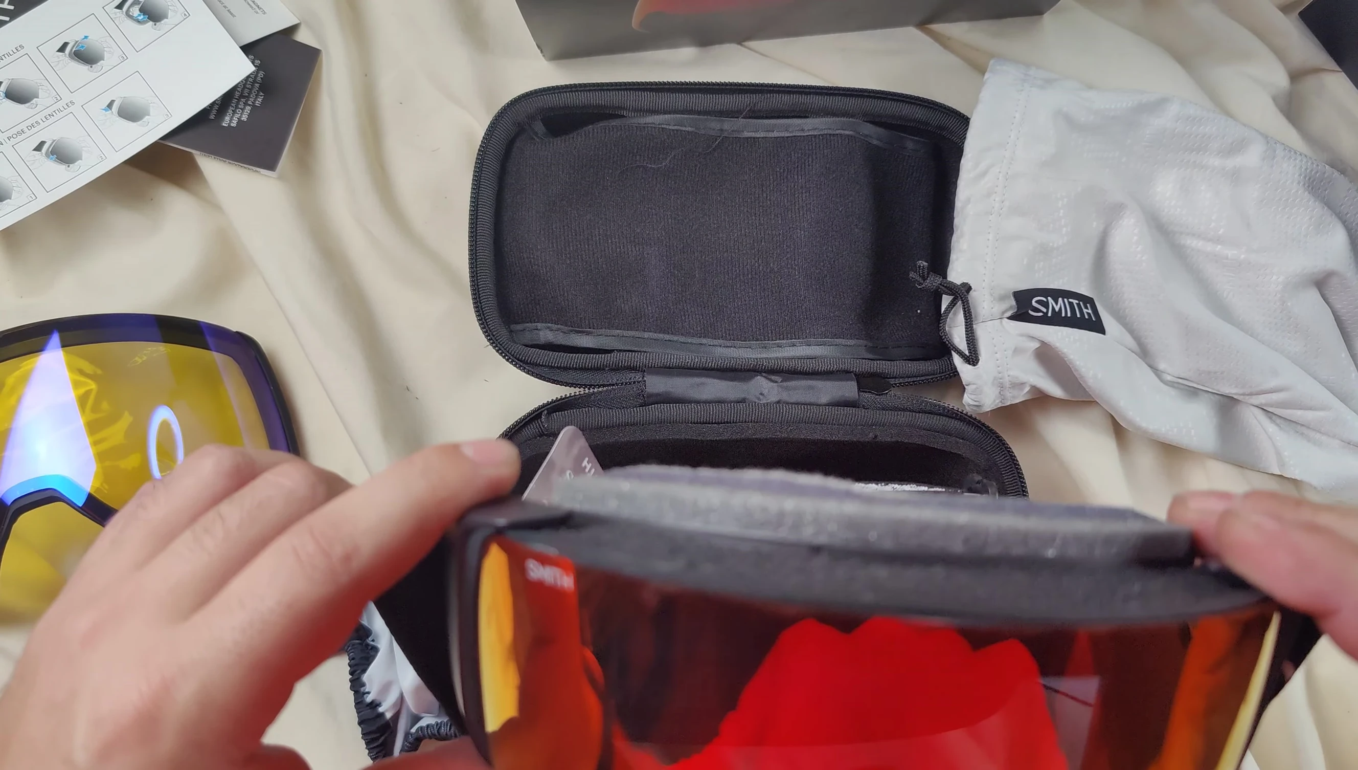 Goggles shown on face
