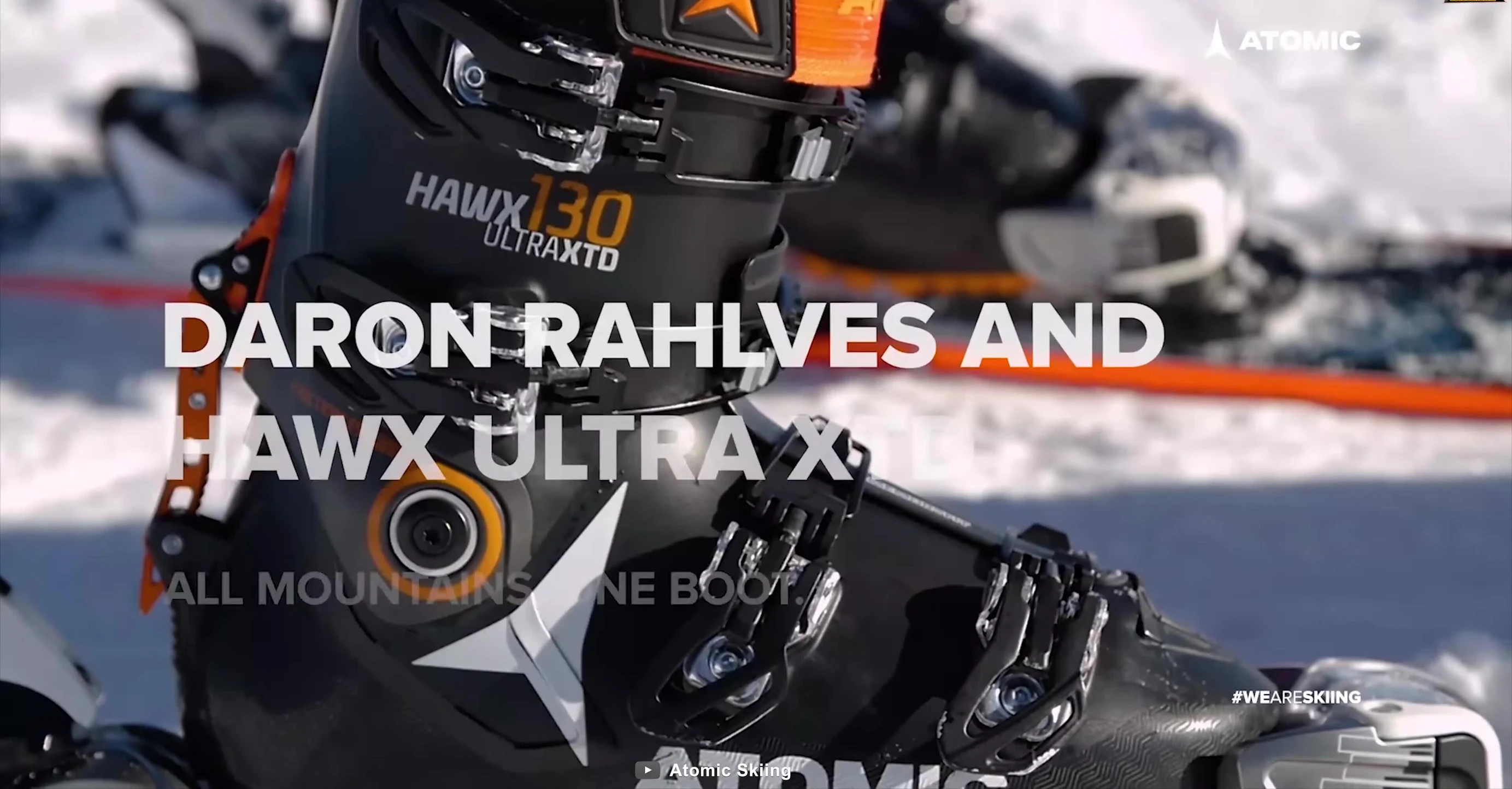 Close-up shot of the Atomic Hawx Ultra XTD ski boot