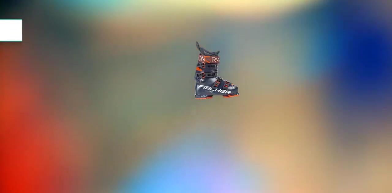 The Fischer Ranger Free 130 ski boot displayed prominently