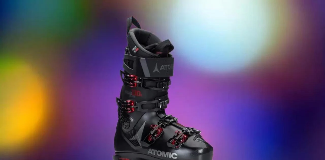 The Atomic Hawx Ultra 130 ski boot presented clearly