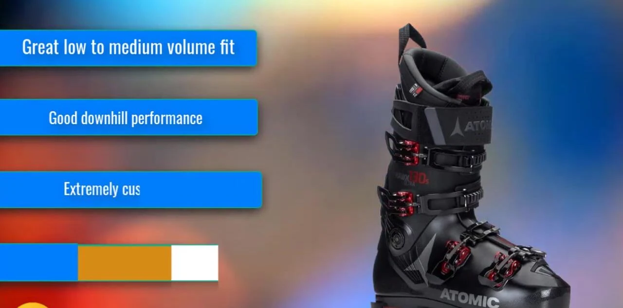 Emphasis on the boot's suitability for narrow feet