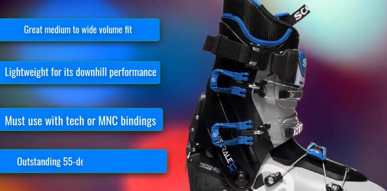 Detailed view of the boot's buckle system