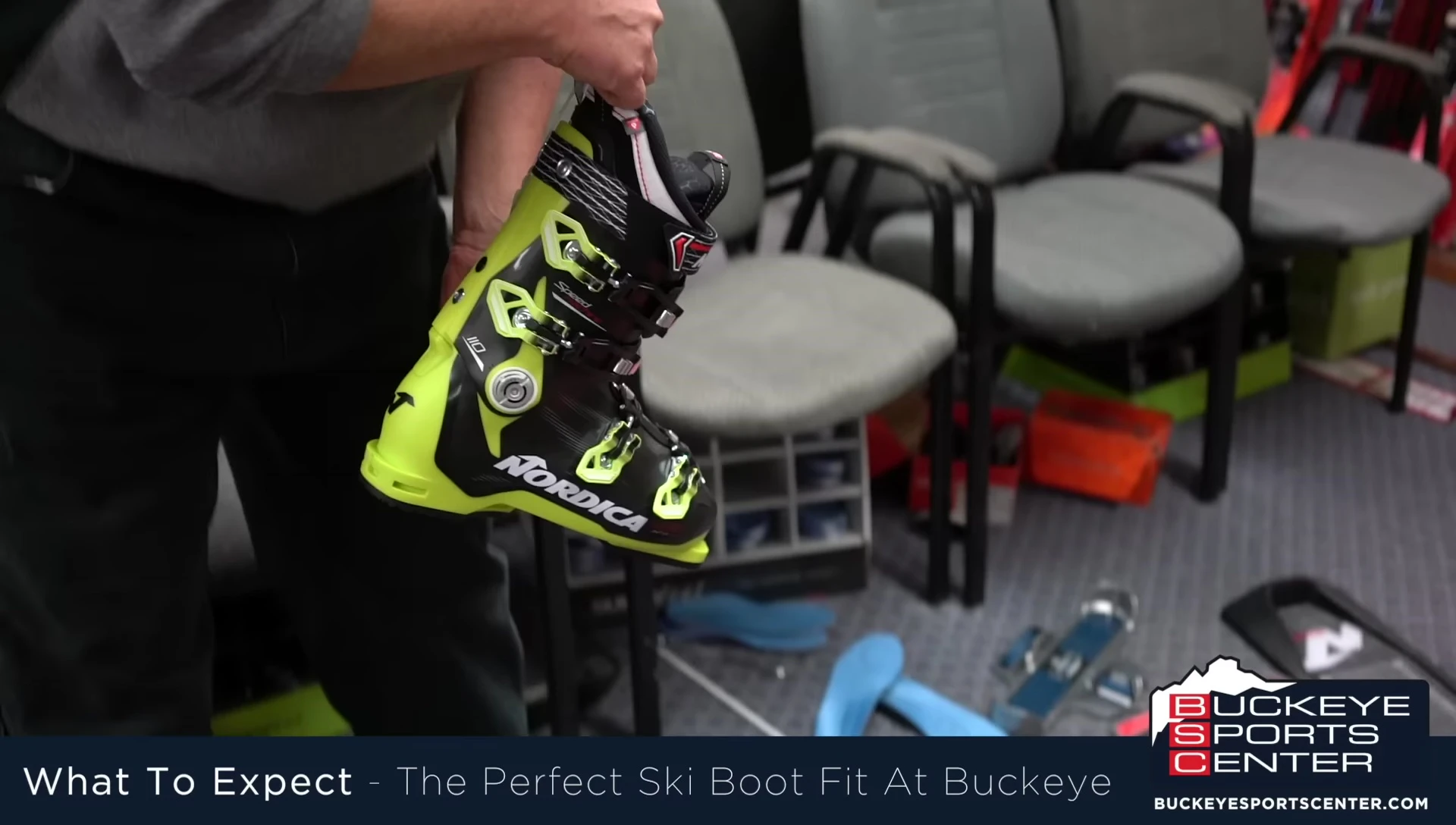 Image emphasizing the boot's role in ski performance