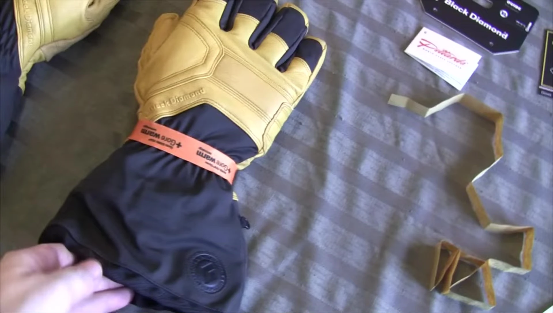Showing the removable liner of the Black Diamond glove