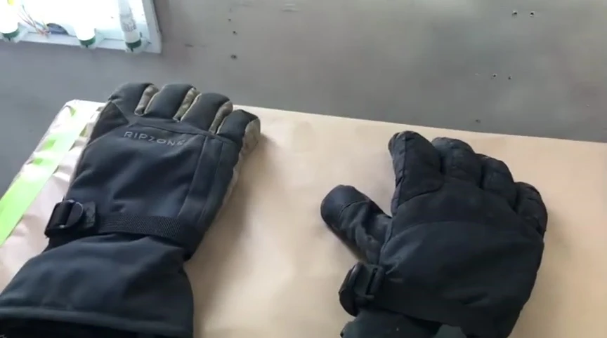 Gordini gloves shown next to Ripzone gloves for comparison.