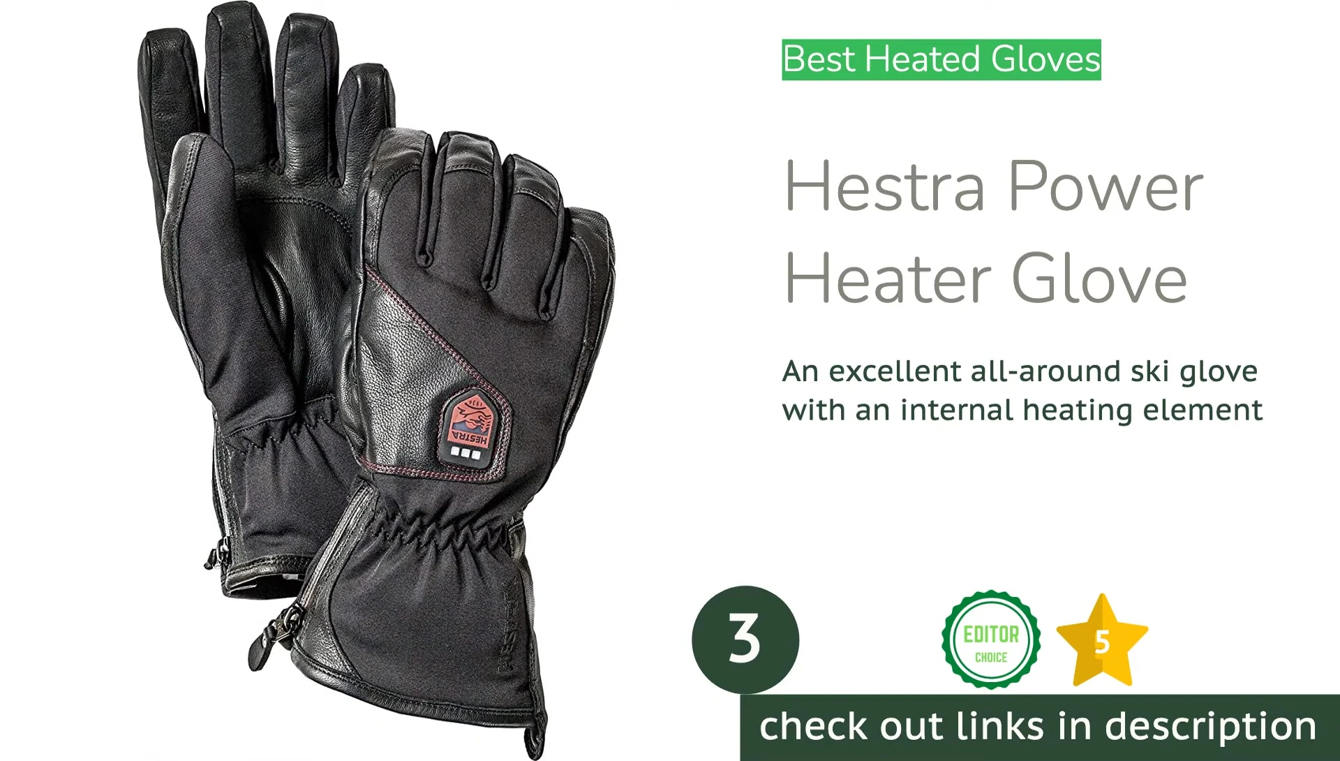 A hand wearing the Hester Power Heater Glove.