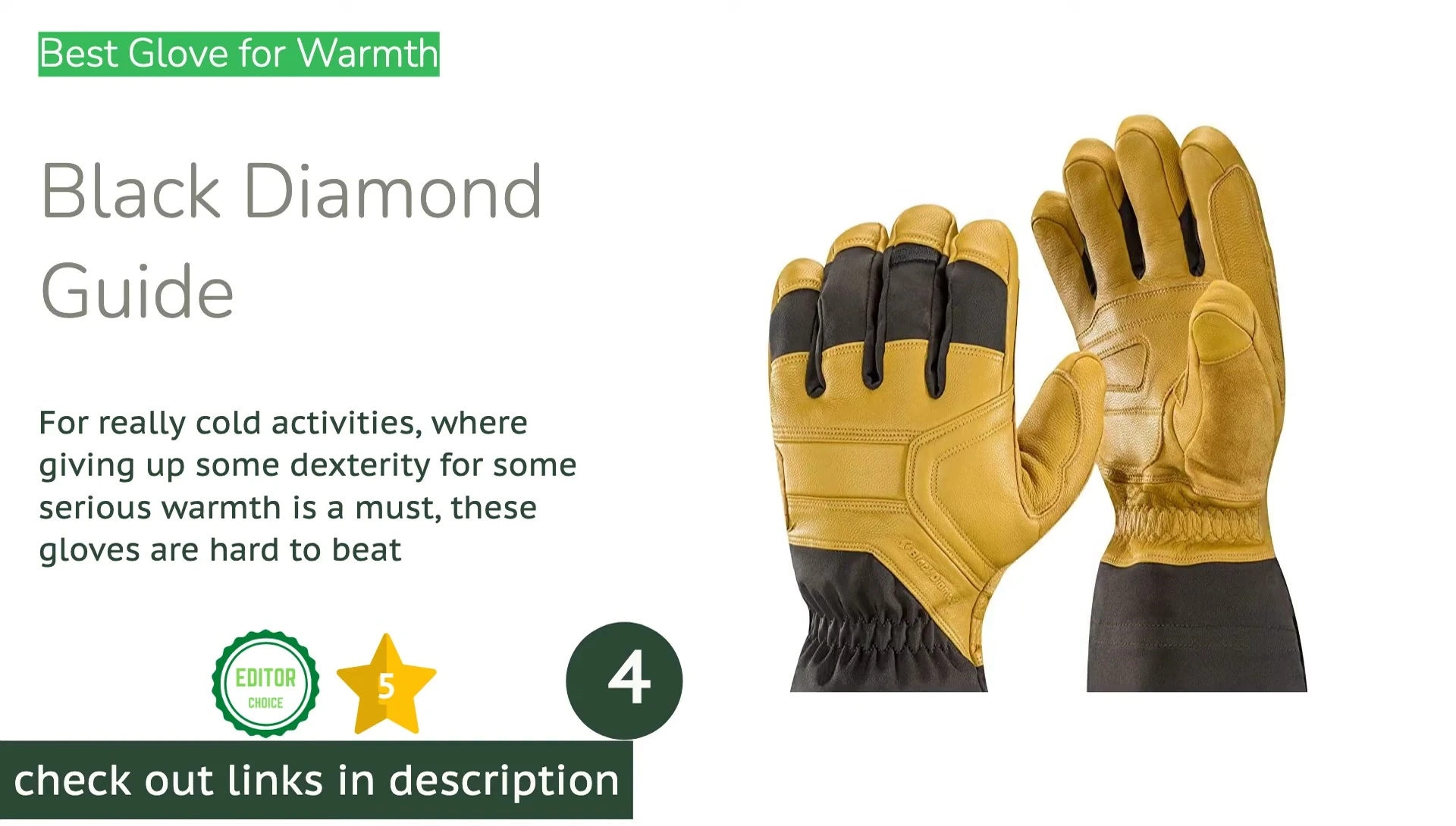 A person wearing the Black Diamond Guide Glove in snowy conditions.