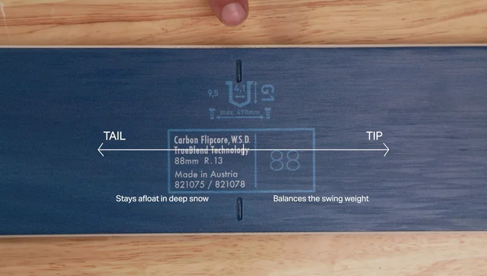 Consider binding mounting location. Generally, center mounting is recommended unless you have specific advanced skiing needs.