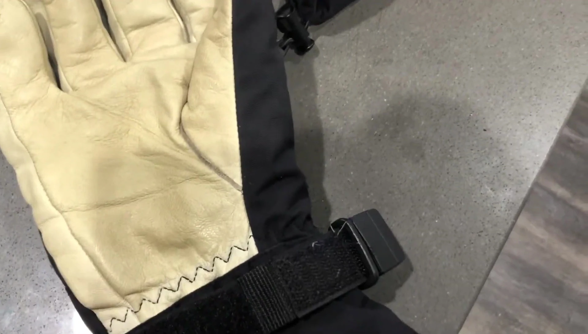 Close-up shot of the velcro cuff.