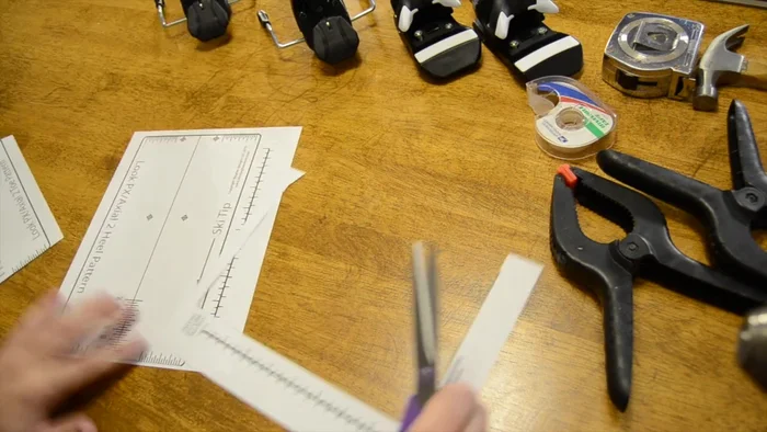 Carefully tape the templates together, ensuring they are straight.