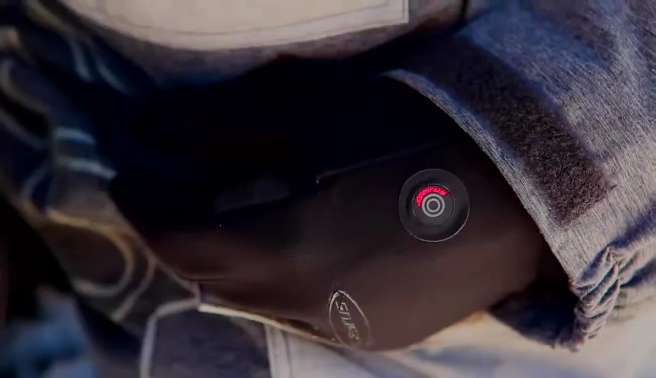 Demonstration of the glove's activation button