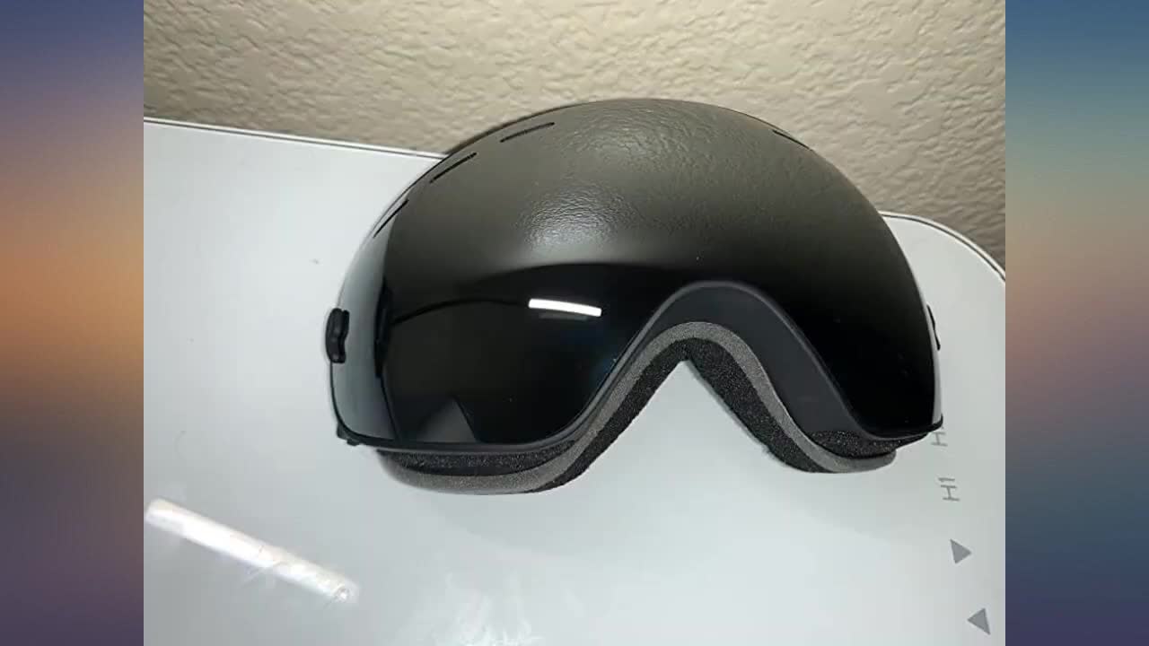 Close-up of goggles showing ease of use