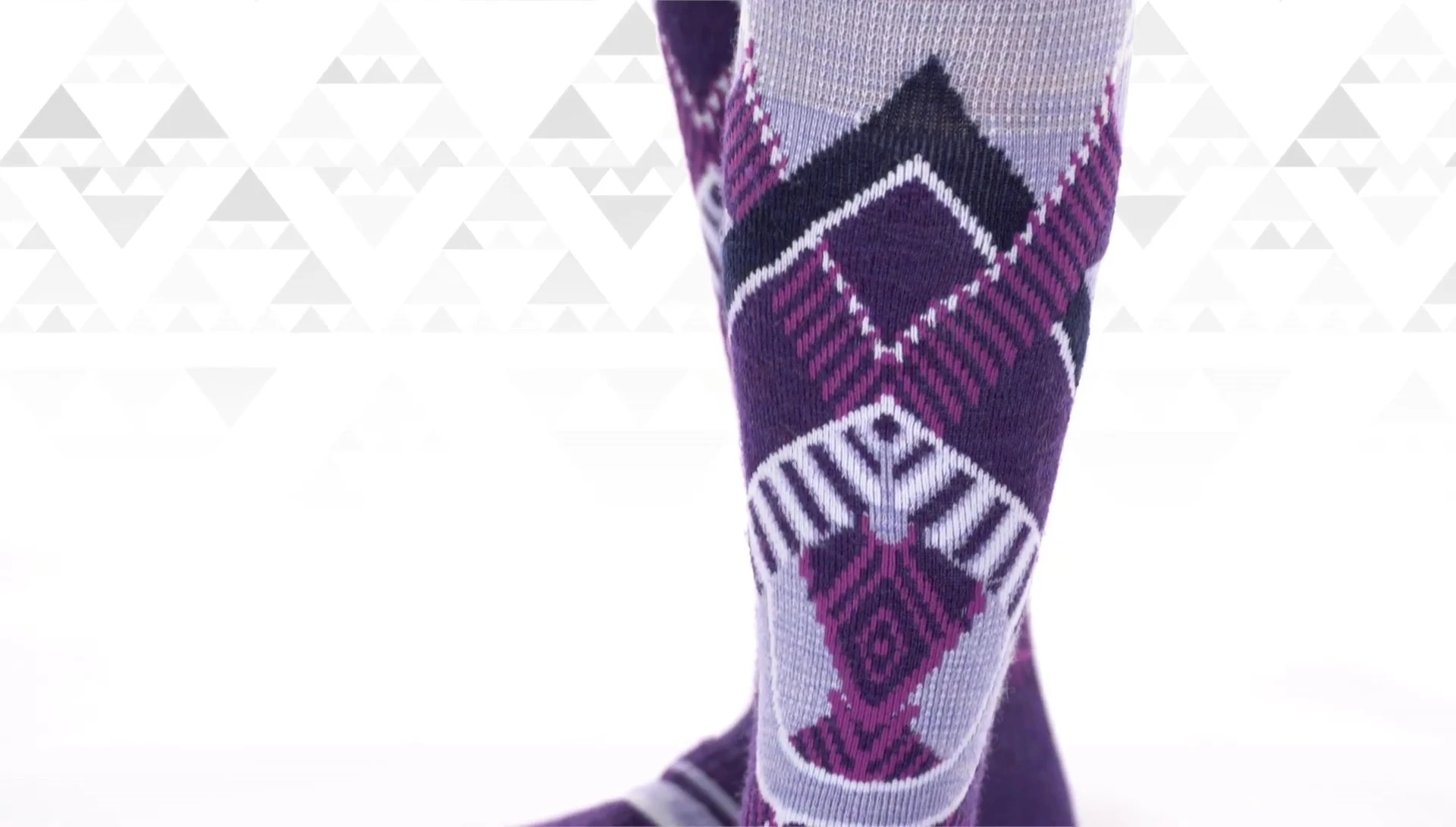 Close-up of the fully cushioned medium ski sock.