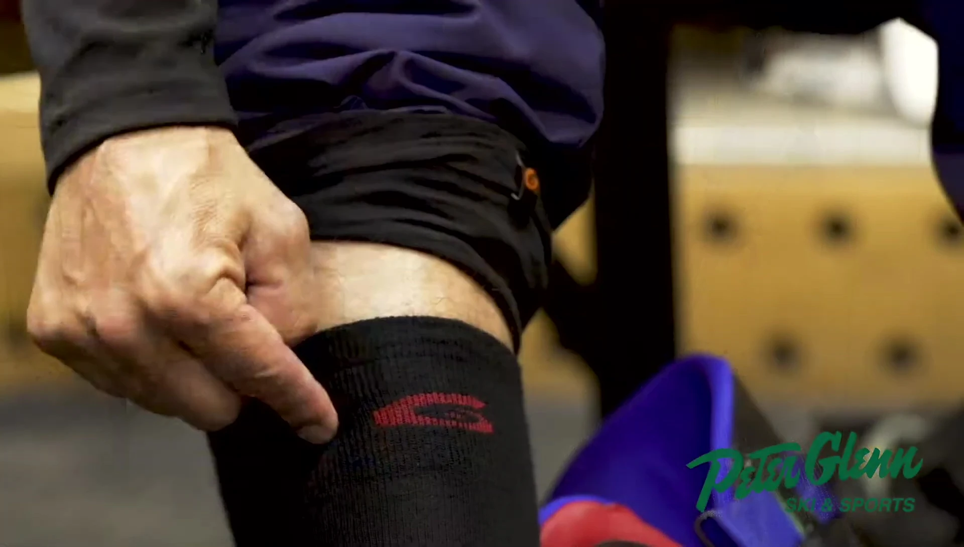 Close-up of the Point6 37.5 Ski Ultralight Sock.