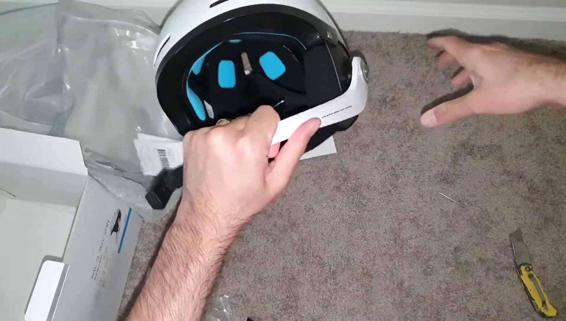 Adjusting the chin bar height to align with the jawline.