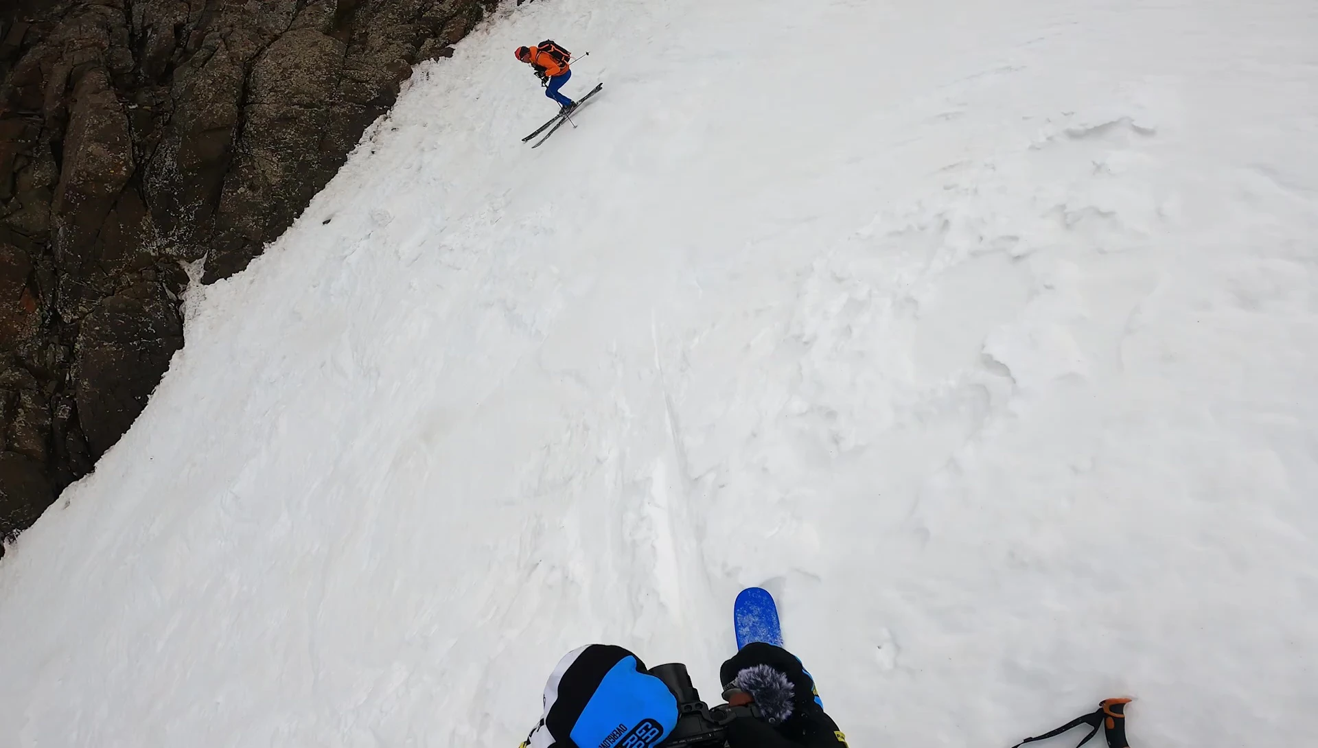 Image showing a skier navigating a steep slope, highlighting the need for stability