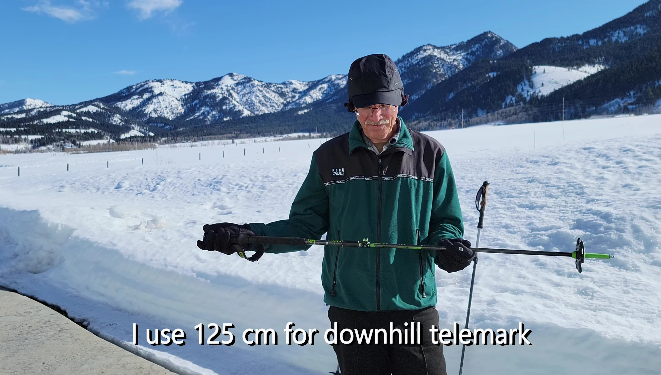 Comparison of pole lengths for uphill and downhill skiing