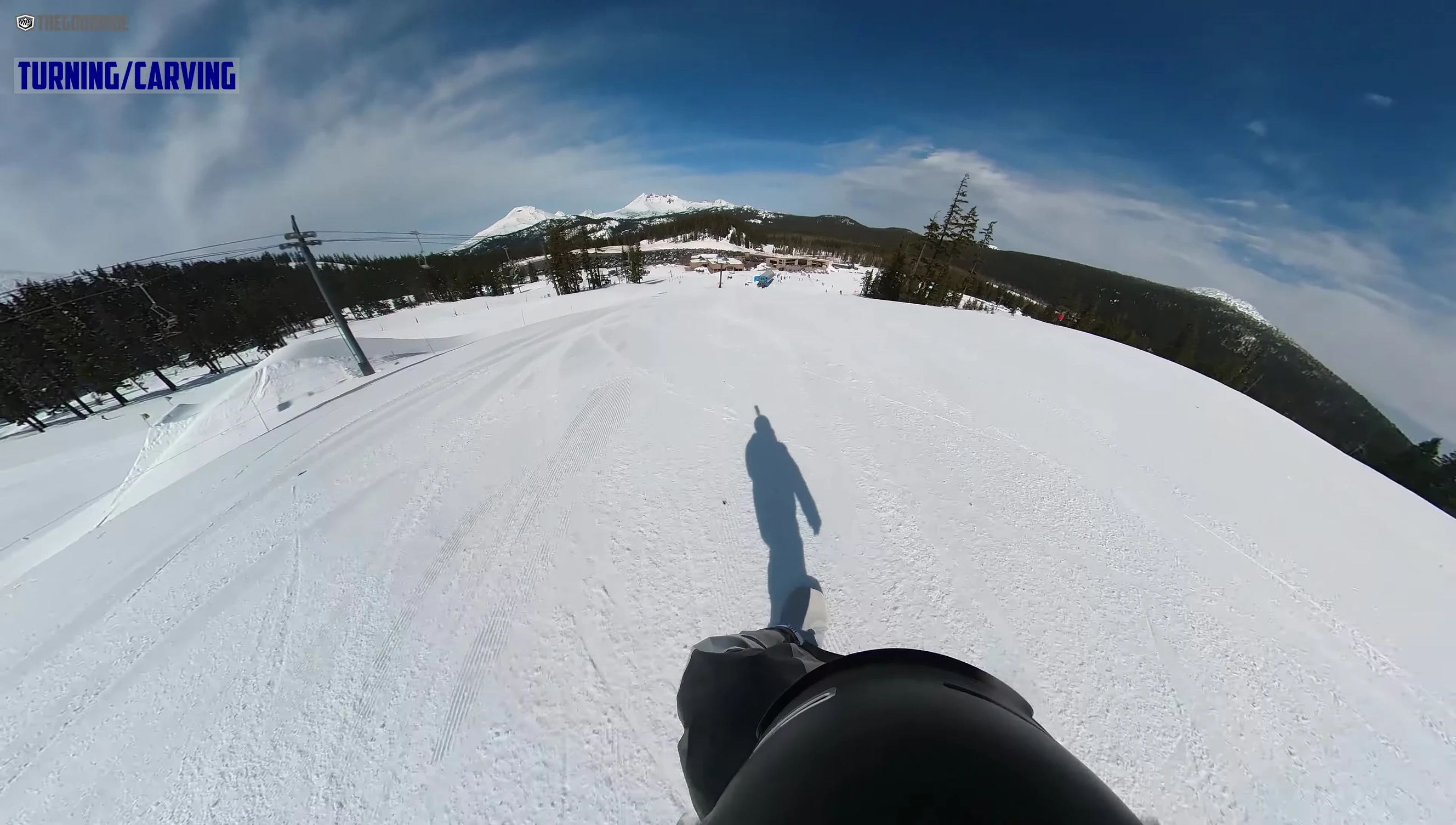Snowboarder executing a turn
