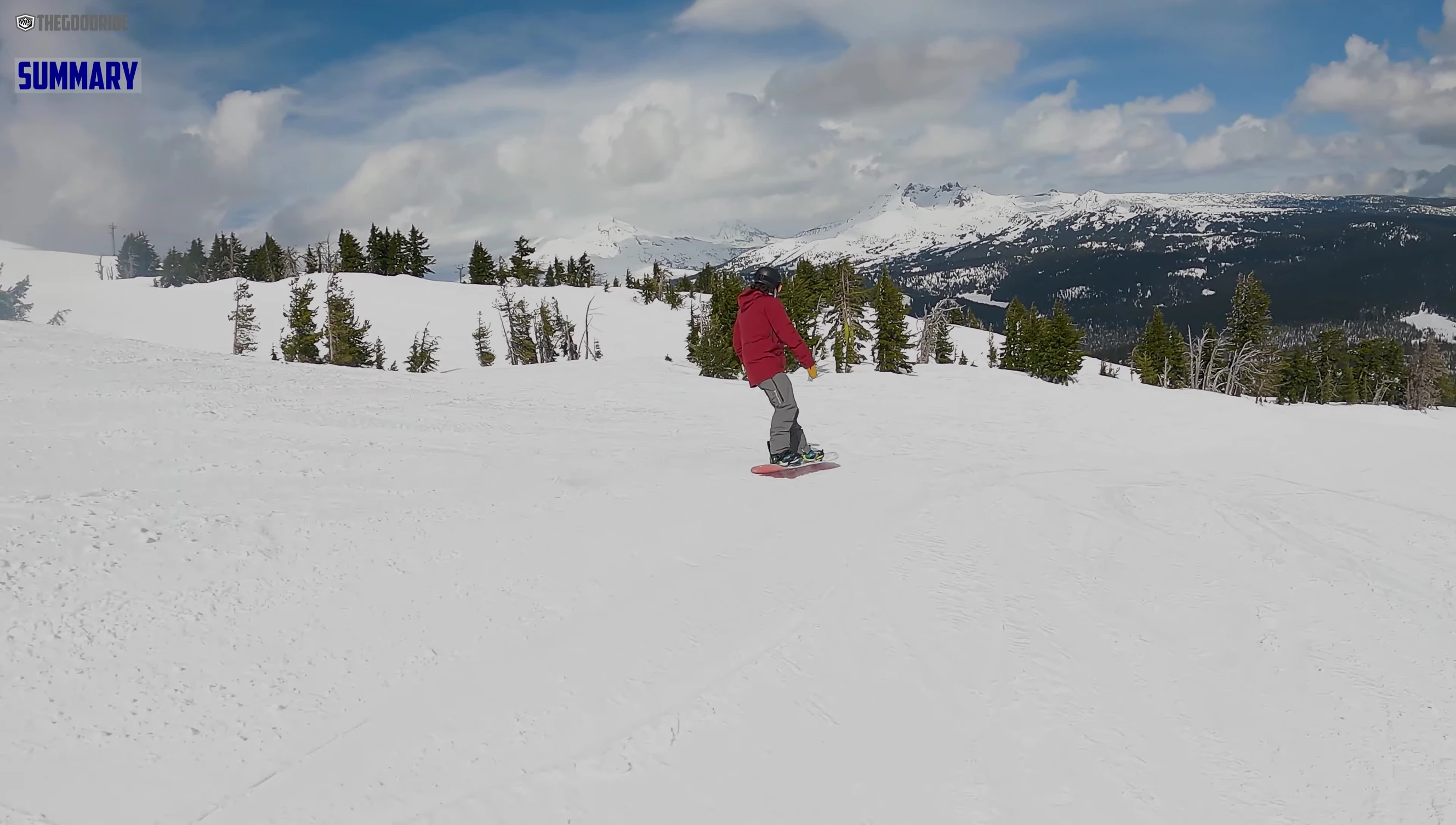 Snowboarder carving on the Juggernaut