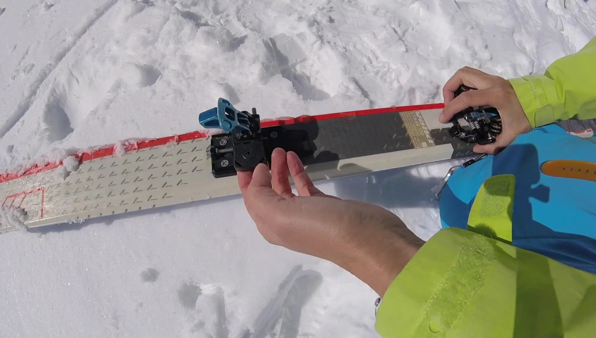 Showcasing the metal construction of the bindings