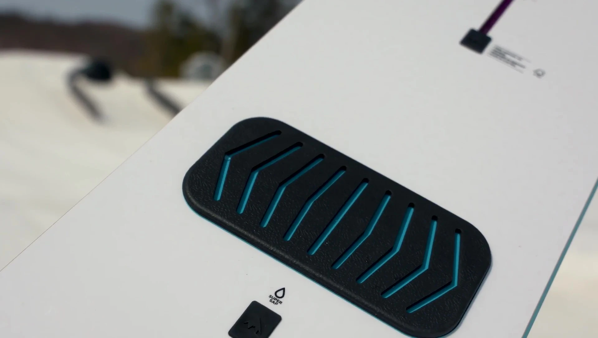 Close-up of the integrated stomp pad.