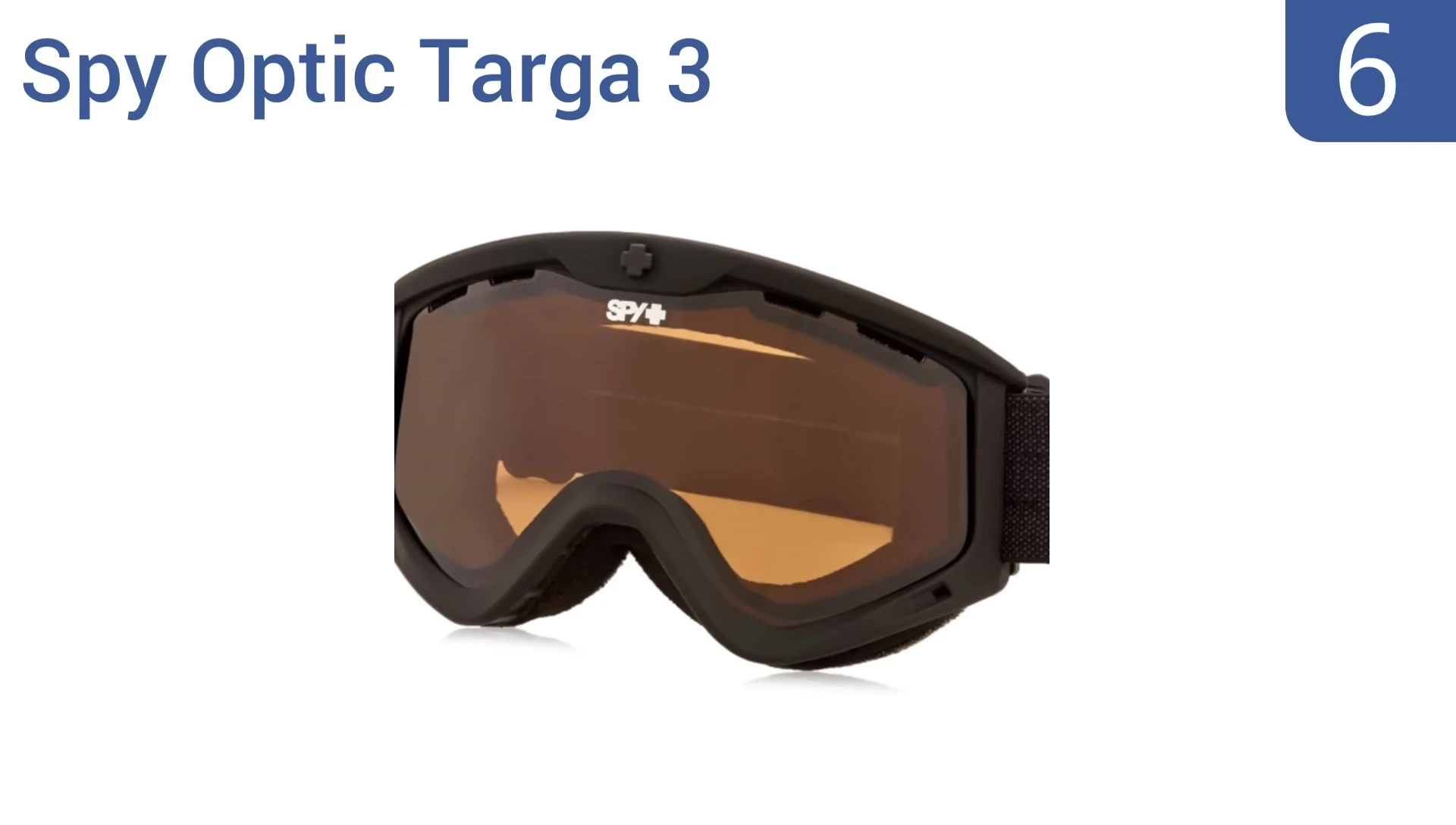 Close up of the Spy Optic Target 3 goggles highlighting the ergonomic face foam.