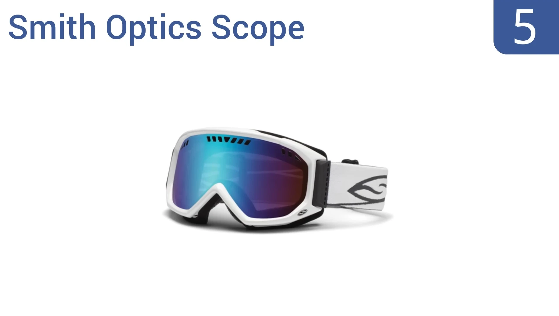 Close-up of Smith Optic Scope goggles demonstrating the tapered lens technology.