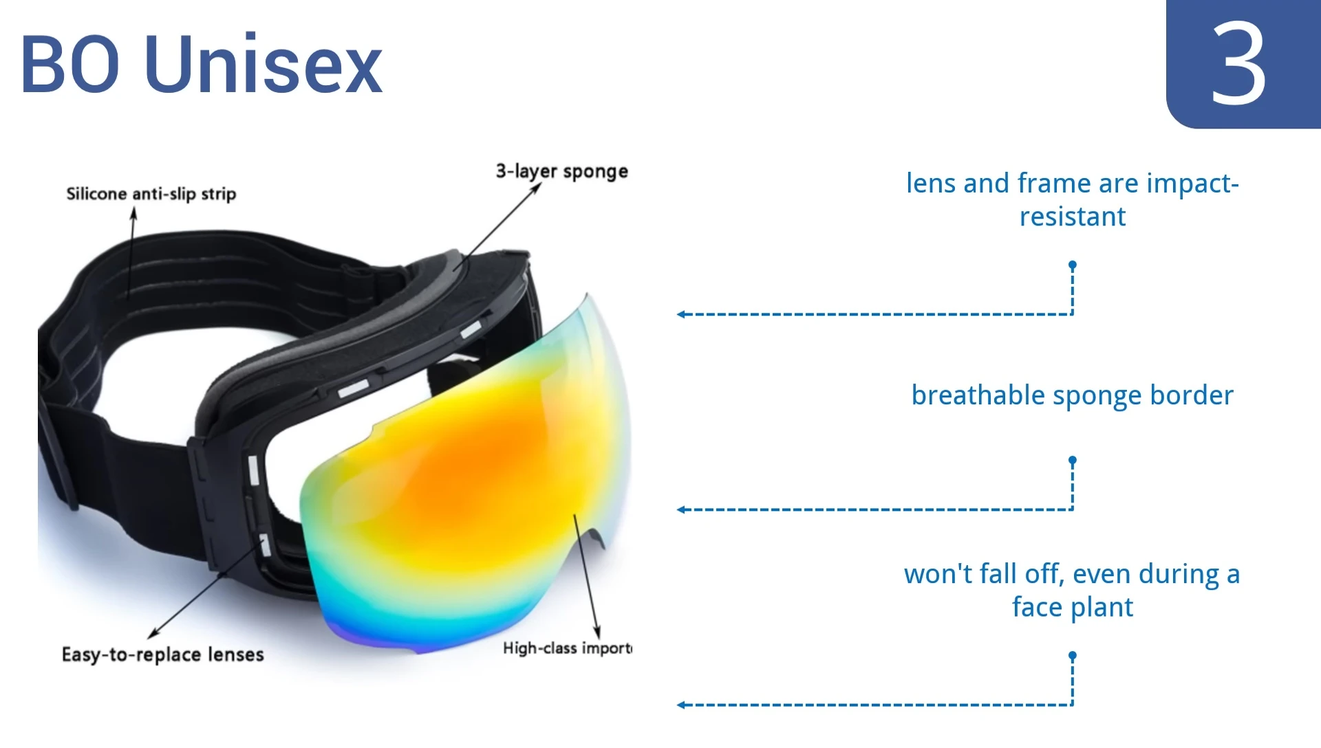 Image highlighting the impact resistant frame and lens.