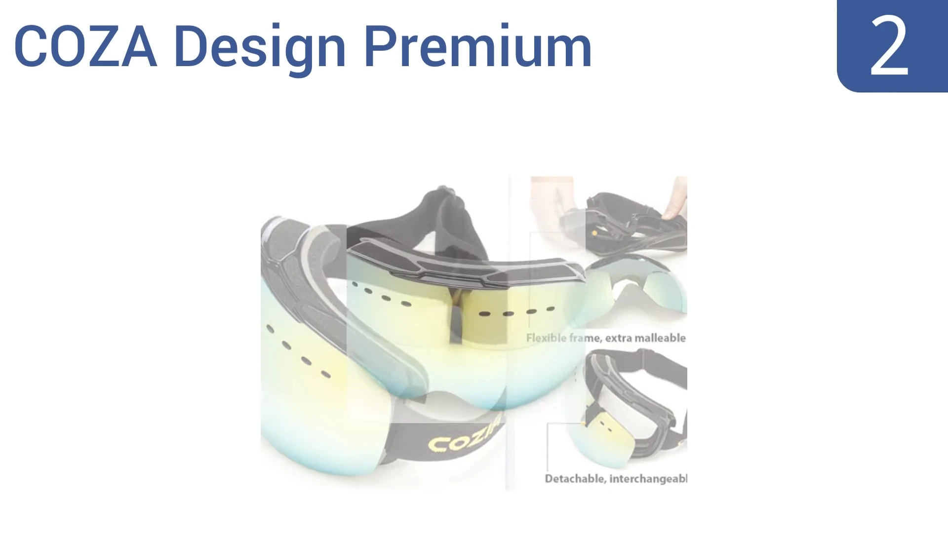 Close-up of the goggles showing the ventilation holes.