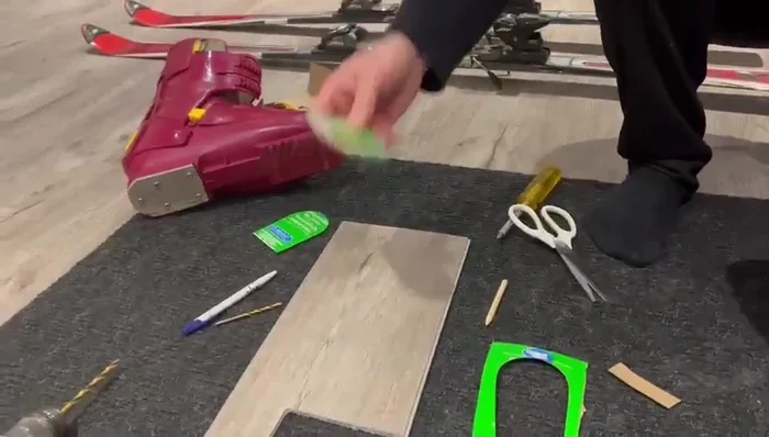 Drill pilot holes and countersink holes in the vinyl plank using the appropriate drill bits.