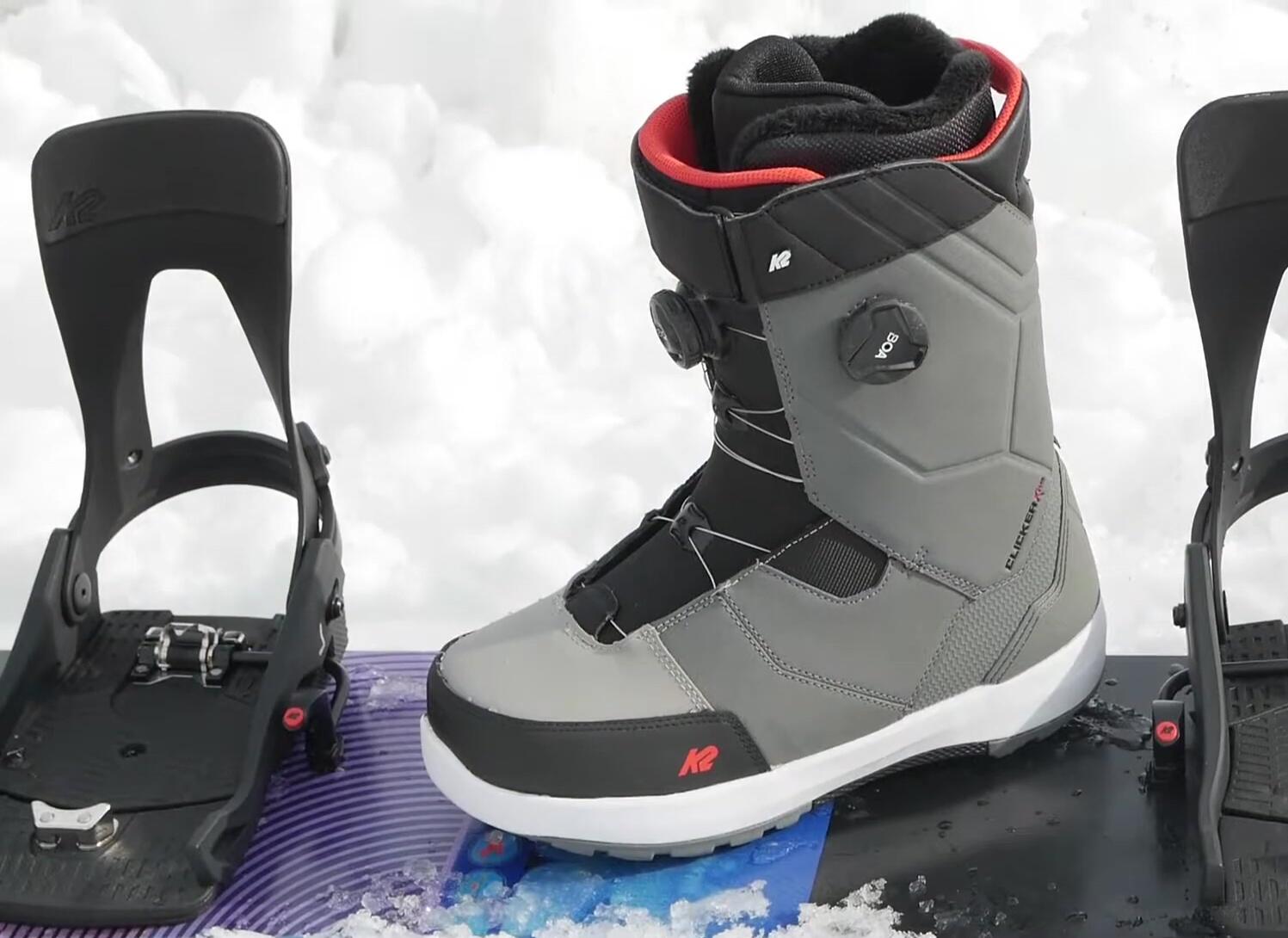 Shot emphasizing the natural feel and flex of the K2 Clicker X boot.