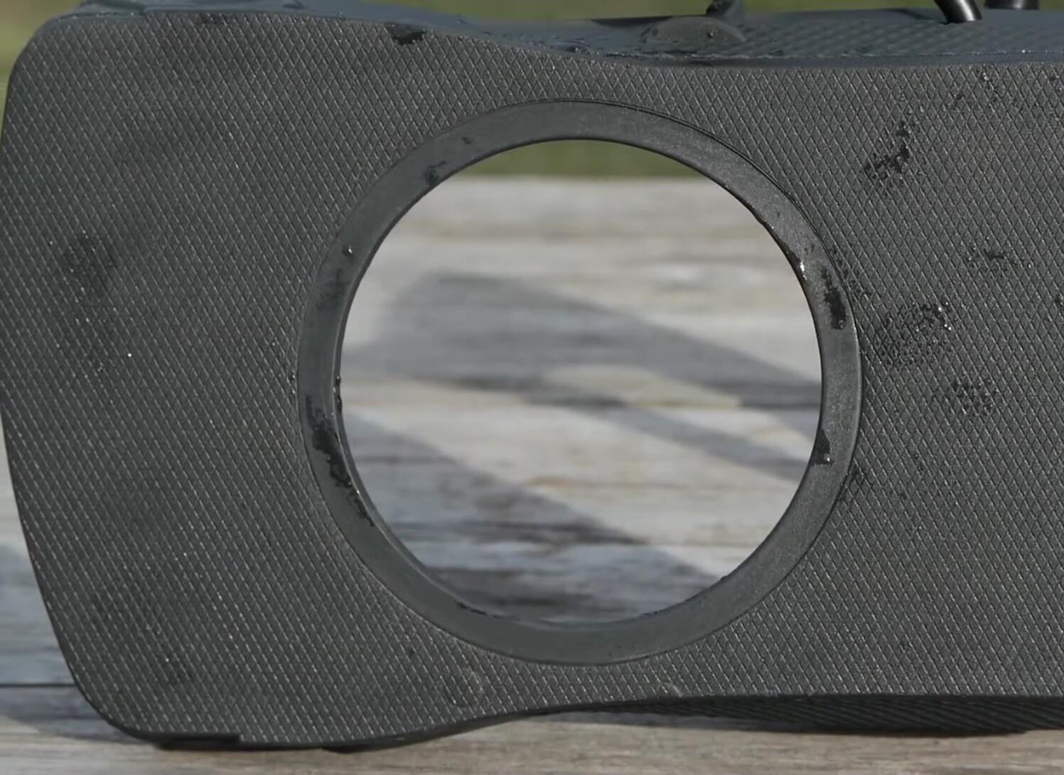 Shot highlighting the shock absorption and dampening capabilities of the system.