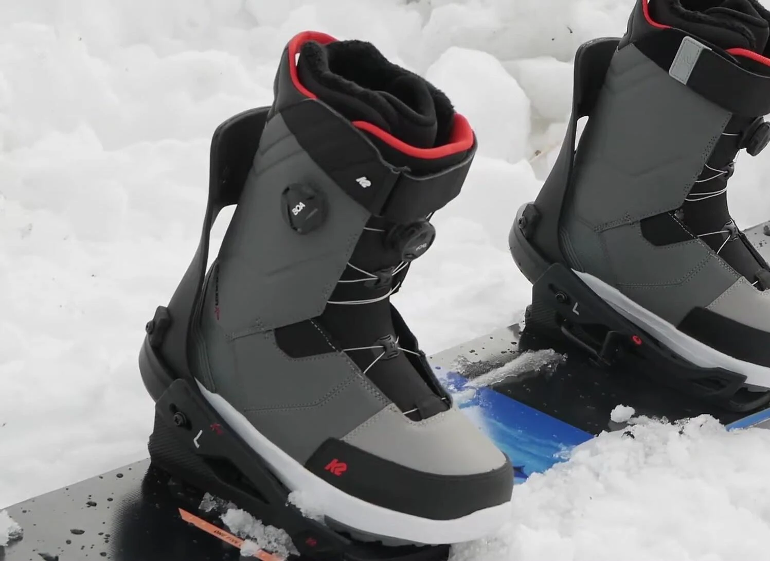 Action shot showing the ease of stepping into the K2 Clicker X bindings.
