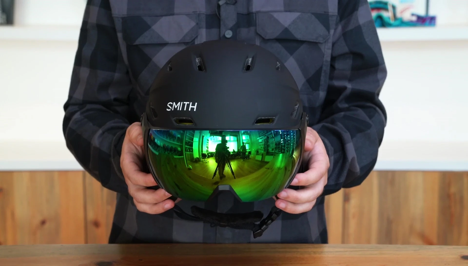 Close-up shot of the Survey Jr. helmet showcasing its in-mold construction.