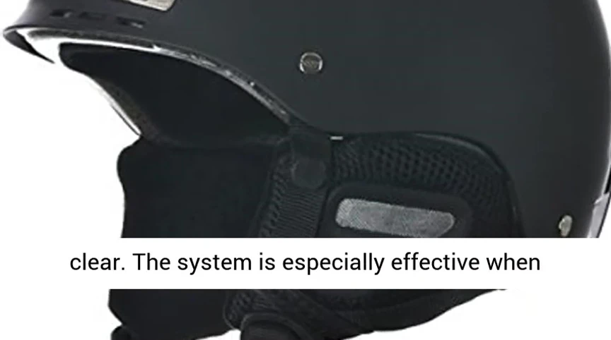 Close-up of the helmet's outer shell, highlighting its construction.